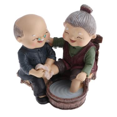 Imagem de Artesanato de resina feito à mão Estátua de vida feliz antiga - Lavagem dos pés