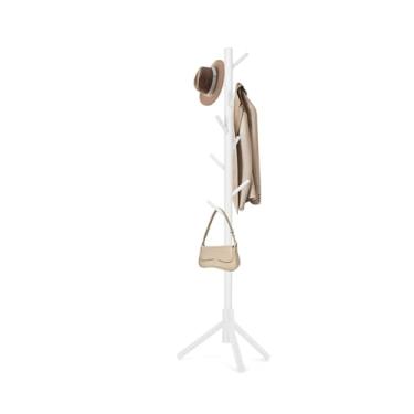 Imagem de Prateleira de casaco ajustável para quarto, corredor, entrada, escritório, chapéus, casacos, cachecóis, bolsas (branco)