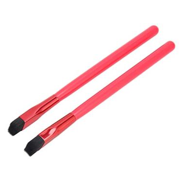 Imagem de Pincéis de sobrancelha vermelhos multifunções angulares para sobrancelhas, uso diário, pacote com 2