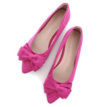 Imagem de Sapatos sociais de camurça Ballet Flats SAILING LU para mulheres rosa 