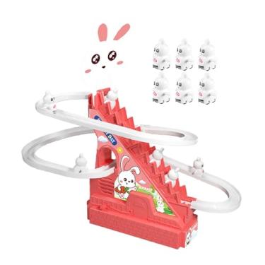 Imagem de Yunhgft Elétrico, Trilhos para Subir Escadas, Escorregador, Brinquedo, Escorregador de Corrida, Brinquedo Educativo Engraçado com Luz Musical para Pres, 12 Coelhos