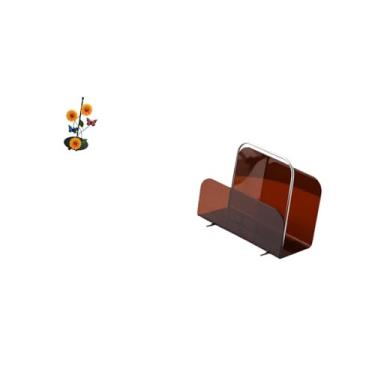 Imagem de Fenteer Dispensador de Papel Toalha com Suporte Vertical Antiderrapante E Prateleira de Acrílico para Livros, Organizador Multifuncional Independente para Rec