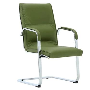 Imagem de TLTDSMYF Cadeiras de secretária de escritório cadeira de escritório com apoio de braços duplos de PU cadeira de secretária confortável cadeira ergonómica para computador armação de metal cadeiras