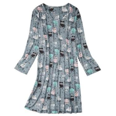 Imagem de Camisa de dormir American Trends Halloween com estampa de coruja de al