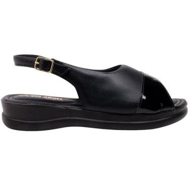 Imagem de Sandália Feminina Ortopédica Via Angel Casual Leve Com Verniz Confortá