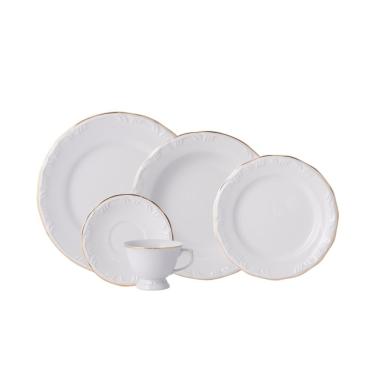 Imagem de Jogo de Jantar 40 Peças Chá Filete de Ouro Porcelana Schmidt