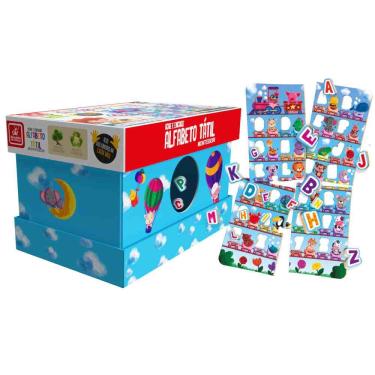 Imagem de Jogo Ache e Encaixe - Alfabeto Tátil - Madeira - Brincadeira de Criança