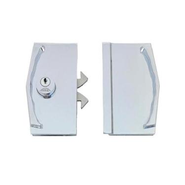 Imagem de Placa Fechadura Blindex Porta Correr Vidro Vidro - Arouca, Cromado