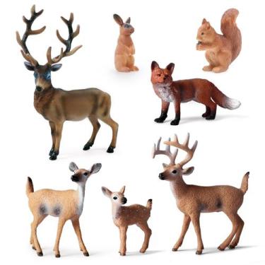 Imagem de Bonecos de brinquedo SIENON Forest Animals, 7 unidades com família de 