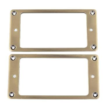 Imagem de Domary Quadro de Captador de Guitarra Elétrica, Conjunto de Anel de Montagem de Captador Humbucker de Liga de Zinco 2 X 2 Mm para Guitarristas (Bronze)