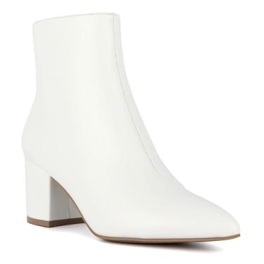 Imagem de Sugar Botas femininas de cano curto – Botas sociais de salto alto com zíper lateral, botas modernas de bico redondo para looks de outono e noite - vida noturna, Branco macio, 37