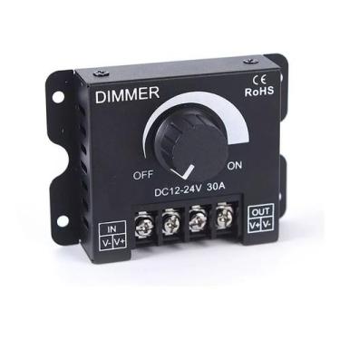 Imagem de Controlador Dimmer para Fita de LED 12V 24V 30A com Ajuste de Brilho -