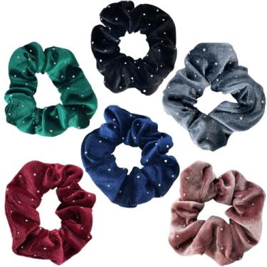 Imagem de MARYLAVENDER Prendedores de cabelo elásticos e espessos estampados para todos os tipos de cabelo, sem costura, pôneis, elásticos para rabo de cavalo, acessórios de cabelo grosso, mulheres, meninas