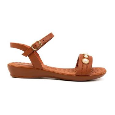 Imagem de Sandália Rasteira Piccadilly Ocre Feminino, Ocre, 36