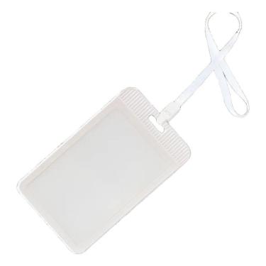 Imagem de 10 Porta Crachá Com Cordão Vertical Porta Ca Branco