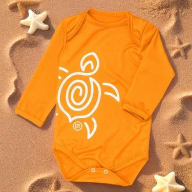 Imagem de Body de Bebê Proteção UV50+ Manga Longa Com Estampa Verão - Era Uma Ve