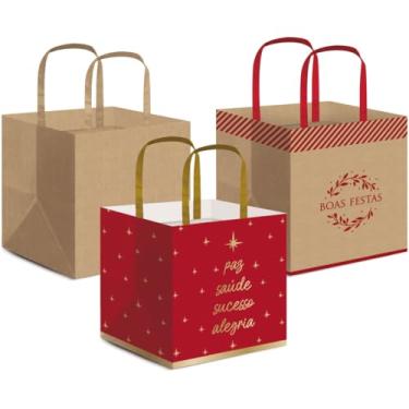 Imagem de Embalagem para Panetone, Cromus, 27,5 cm x 22 cm x 16 cm, Sortido, Pacote com 10