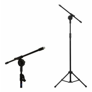 Imagem de Pedestal Girafa para Microfone c/ pés dobráveis Visão Musical preto - 