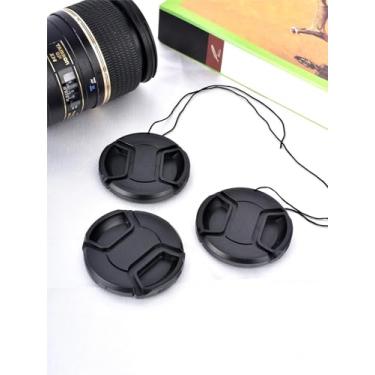 Imagem de Pacote com 3 tampas de lente de compressão central de 58 mm para Canon EOS Rebel T7 T6 T5 T100 4000D T8i T7i T6s T6i T5i T4i com kit de lentes EF-S 18-55 mm e outras lentes com rosca de filtro de 58