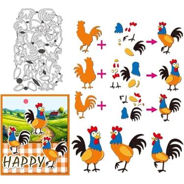 Imagem de Cortes de animais para confecção de cartões, 18,3 x 10,7 cm, modelo de estênceis em relevo em estilo cômico para álbum de recortes de cartões e decoração de cartão de papel, 0,08 cm de espessura