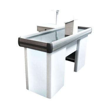 Imagem de Empacotador Check Out 1,50 Caixa De Supermercado Com Recorte Para Balança Branco - Sa Gondolas