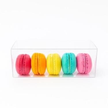 Imagem de 300 Caixas acetato 5x5x12 transparente cristal para 5 macarons - Carra