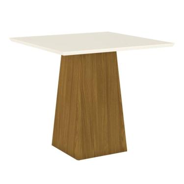 Imagem de Mesa De Jantar Tampo Mdf 90 Cm Dora Henn Nature Off White