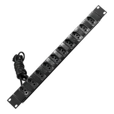 Imagem de Régua De Tomadas 10 Saídas Para Rack Padrão 19 Pol 10A Nbr