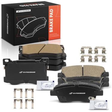 Imagem de A-Premium Conjunto de pastilhas de freio a disco de cerâmica dianteiras e traseiras compatível com modelos Hyundai, Genesis e Kia - Genesis 2015-2016, G80 2017, K900 2015-2017, 8 peças