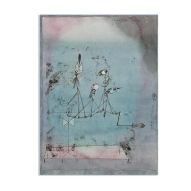 Imagem de Zeichn8u Paul Klee Canvas Wall Art Twittering Machine Poster vintage clássico pintura a óleo pintura mestre impressão adequada sala de estar escritório decoração de parede legal 70x50cm (71.1x50.8 cm