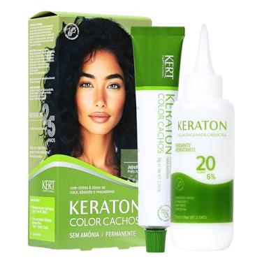 Imagem de Keraton, Coloração, Color Cachos, Kit 50 g + 75ml, Nº 2.0 Preto Azulado