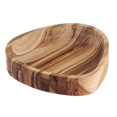 Imagem de Gamela Organica Churrasco Em Madeira Teca Fsc Com Acabamento Em óleo Mineral 25x25 Cm