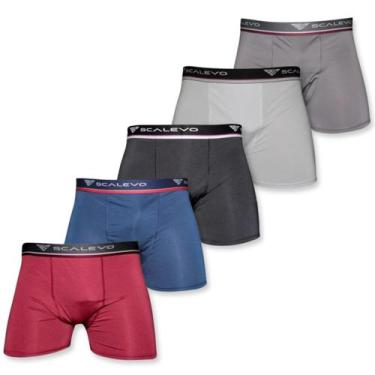 Imagem de Kit 5 Cuecas Plus Size Boxer Box Microfibra Masculino Scalevo, G1