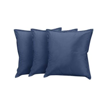 Imagem de Kit 3 Almofadas Decorativas Bali Veludo Azul  - Azul 