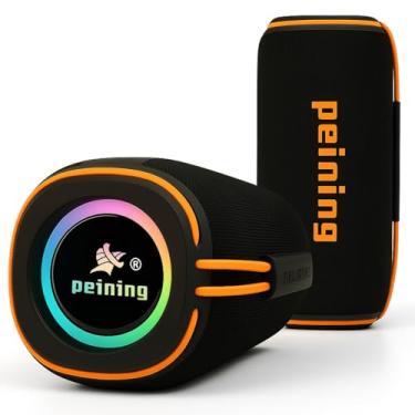 Imagem de Caixa de Som Bluetooth Peining 30W Premium — 10h de Bateria, À Prova d’Água IPX6, Graves Explosivos, Luz RGB, Bluetooth 5.3, Cartão TF, AUX, Portátil — Ideal para Festas e Viagens
