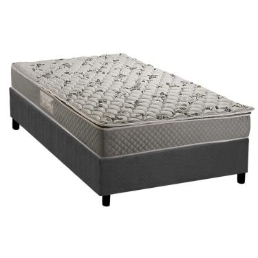 Imagem de Conjunto Box Solteiro: Colchão Espuma Herval AG65 Fort Black + Base CRC Suede Gray (78x188)