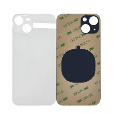 Imagem de 1 pçs/lote capa de bateria de vidro para iPhone 13 Mini capa traseira de substituição para iPhone 13mini 2 em 1 capa traseira de vidro grande (branca)
