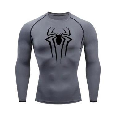 Imagem de Camiseta De Compressão De Manga Longa Com Estampa De Aranha Para Homen