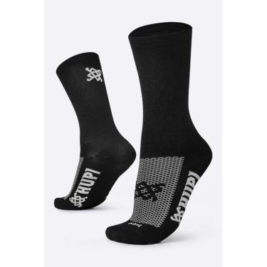 Imagem de Meia HUPI Lisa Preta Cano Médio 1 Par para Corrida Bike, Cor: PRETO, Tamanho: Único 36-42