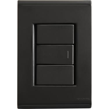 Imagem de Conjunto 4x2 com 1 Interruptor Simples 10 A 250 V Tramontina Liz Grafite