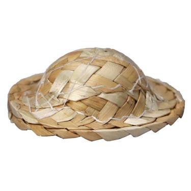 Imagem de Chapéu de palha para móveis de casa de bonecas em miniatura 1:12 escala D