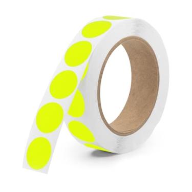 Imagem de Adesivos fluorescentes Chartreuse de 2,5 cm - 1.000 etiquetas adesivas redondas por rolo, adesivos coloridos para etiquetas de preço de venda de garagem, sala de aula, inventário, suprimentos de venda