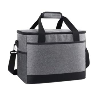 Imagem de Saco térmico familiar Cesta de piquenique Praia Camping 30L Fabricado em tecido Oxford 600D, impermeável e durável (Cinza)