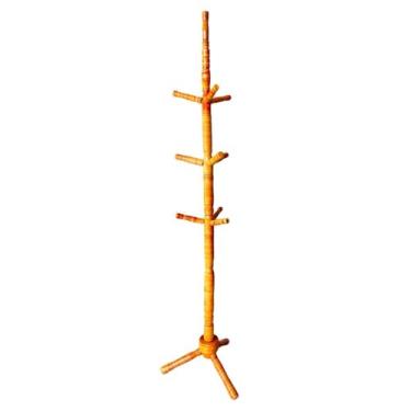 Imagem de Arara de Roupas Madeira，Cabideiro para Roupas，Altura: 165 cm，Acabamento Lacado，Inclui 10 Ganchos，Economiza Muito EspaçO em Casa(Mel)