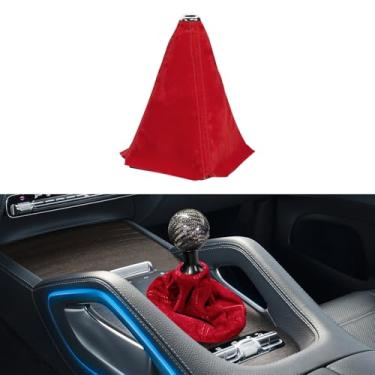 Imagem de Lyxheth Capa de bota de câmbio de carro, capa de bota de câmbio, capa de polaina de engrenagem, protetor de manga de bota de câmbio de couro de camurça, capa universal para botão de câmbio manual