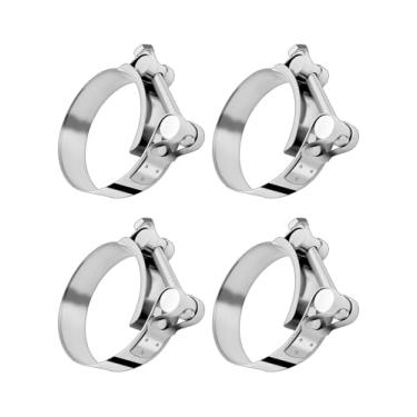 Imagem de Braçadeiras de mangueira T-Bolt, braçadeiras de admissão turbo de aço inoxidável 304, faixa ajustável 2,91-3,11 polegadas (74 mm-79 mm), braçadeira de mangueira fixa, 4 peças