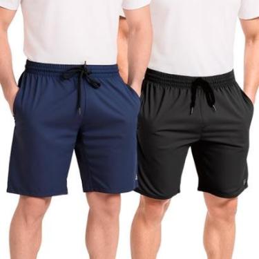 Imagem de Kit 2 Bermuda Tactel Elastano Esporte Casual Academia Treino-Masculino