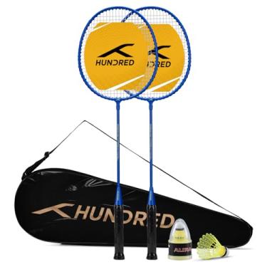 Imagem de Hundred Powertek Star (2 Strung Rackets with 1 Full Cover) with 2pc Nylon Shuttlecocks (Blue)