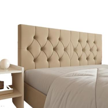 Imagem de Cabeceira Estofada Capitonê para Cama Box Casal 140cm em Suede – Cabeceira Suspensa Decorativa(AREIA)