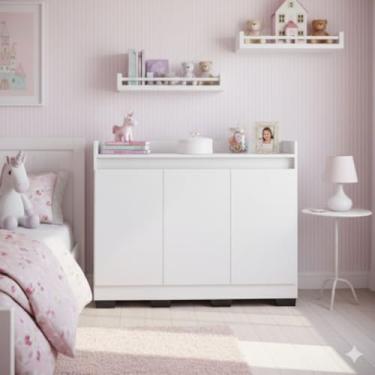 Imagem de Cômoda Organizadora Multiuso Armário para Quartos (BRANCO)